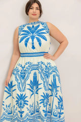 OCEAN PETALS WOVEN MIDI DRESS - Flying Tomato - Flyclothing LLC