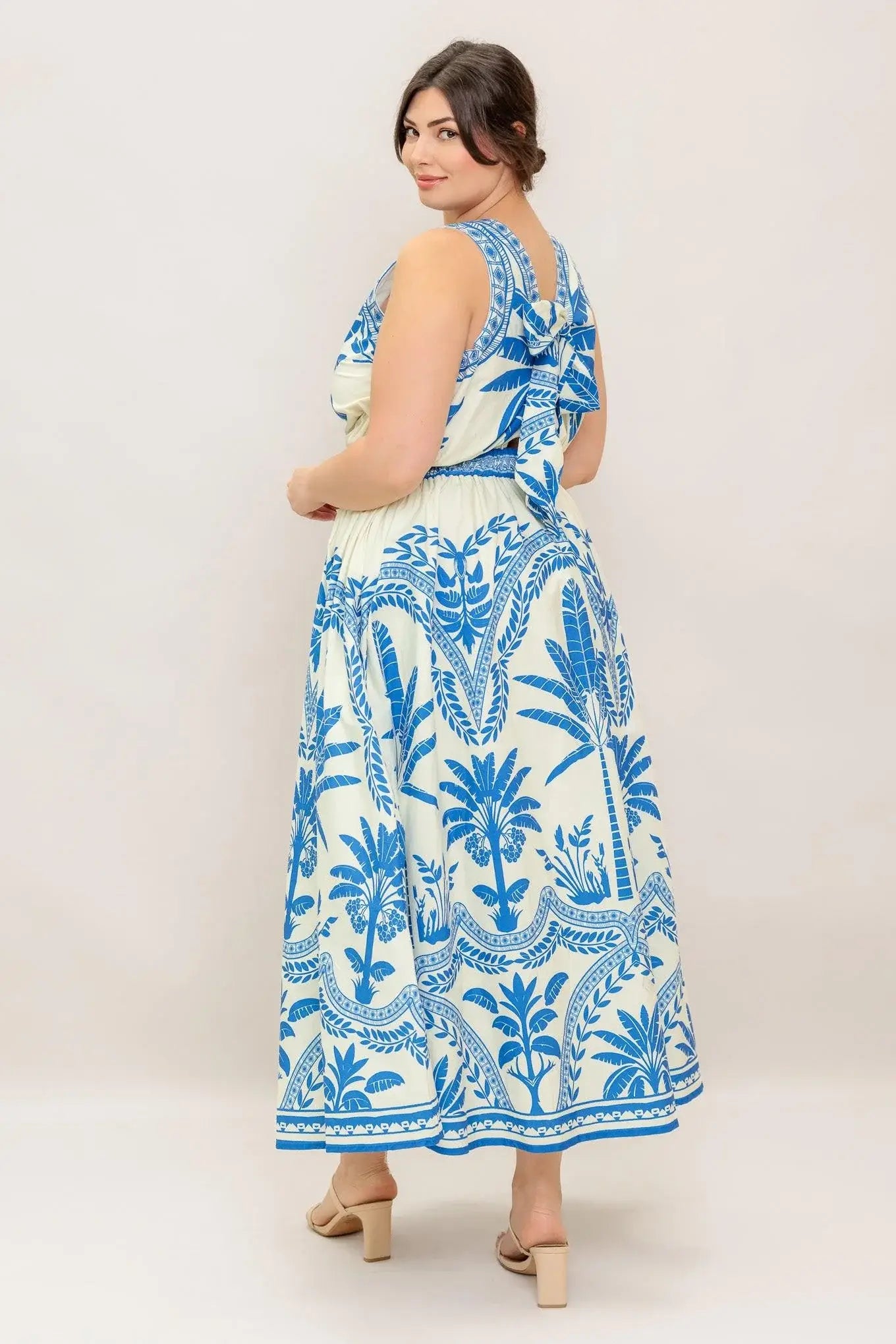 OCEAN PETALS WOVEN MIDI DRESS - Flying Tomato - Flyclothing LLC
