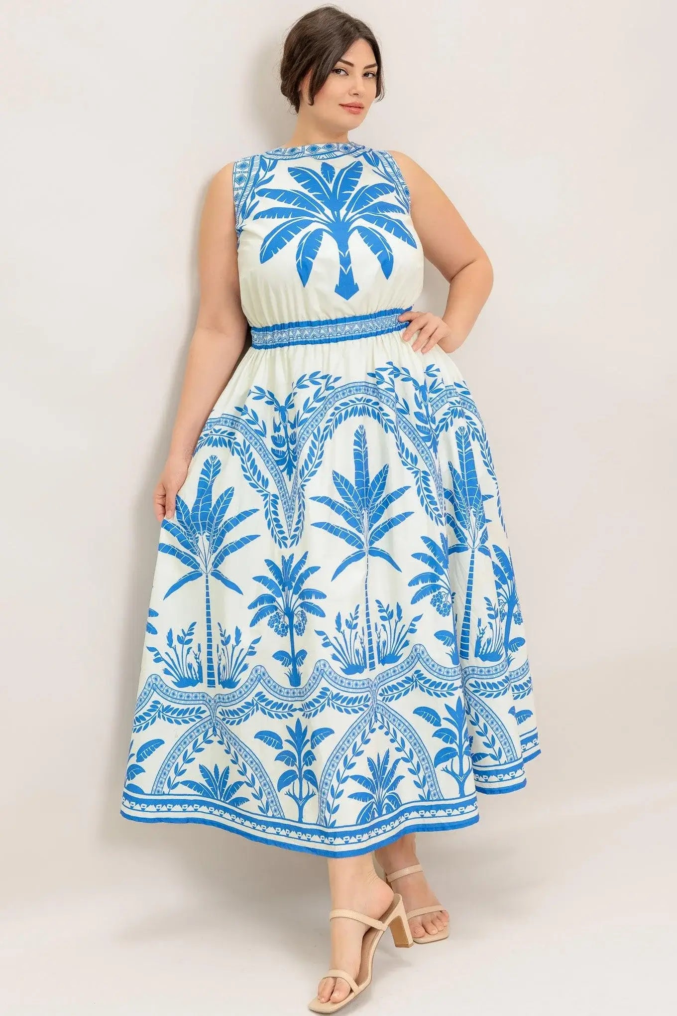 OCEAN PETALS WOVEN MIDI DRESS - Flying Tomato - Flyclothing LLC