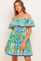 COASTAL LOVE SAGE BLUE WOVEN MINI DRESS - Flying Tomato - Flyclothing LLC