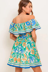 COASTAL LOVE SAGE BLUE WOVEN MINI DRESS - Flying Tomato - Flyclothing LLC