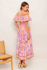 CABANA DREAM LAVENDER WOVEN MIDI DRESS - Flying Tomato - Flyclothing LLC