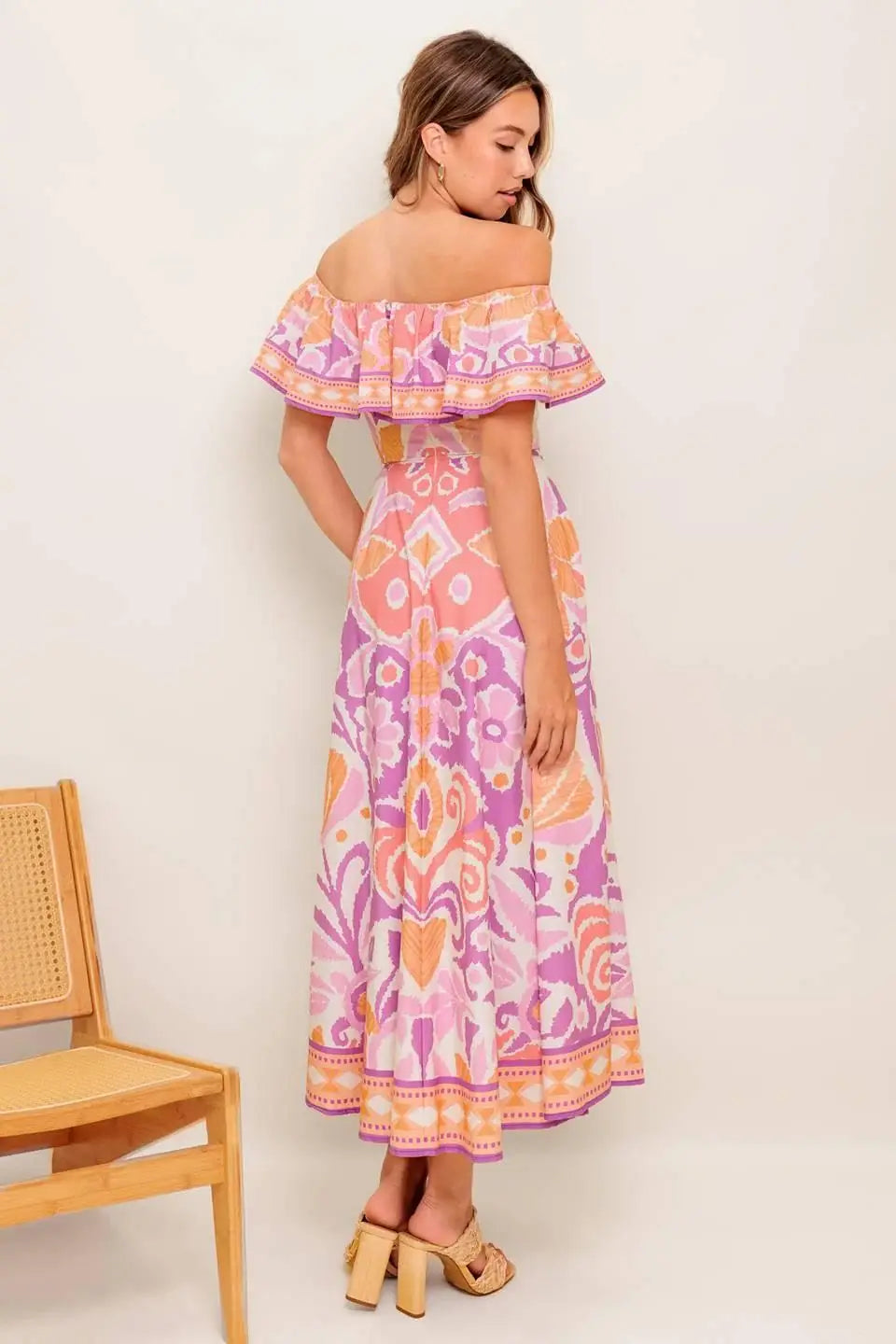 CABANA DREAM LAVENDER WOVEN MIDI DRESS - Flying Tomato - Flyclothing LLC