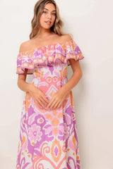 CABANA DREAM LAVENDER WOVEN MIDI DRESS - Flying Tomato - Flyclothing LLC