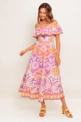 CABANA DREAM LAVENDER WOVEN MIDI DRESS - Flying Tomato - Flyclothing LLC