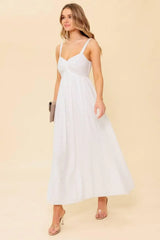LOVE OF MINE IVORY EYELET MIDI DRESS - Flying Tomato - Flyclothing LLC