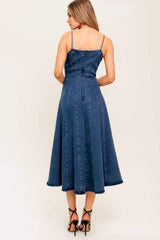 VANILLA COVE DENIM MIDI DRESS - Flying Tomato - Flyclothing LLC