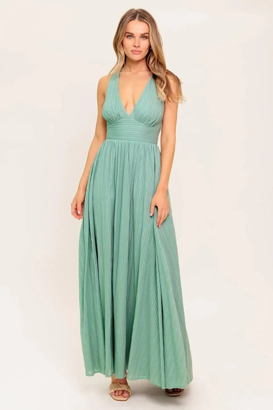 SUNSHINE ON MY MIND SAGE WOVEN MAXI DRESS - Flying Tomato - Flyclothing LLC