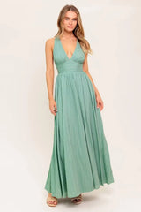 SUNSHINE ON MY MIND SAGE WOVEN MAXI DRESS - Flying Tomato - Flyclothing LLC