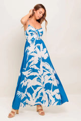 SLOW MORNINGS NAVY WOVEN MAXI DRESS - Flying Tomato - Flyclothing LLC