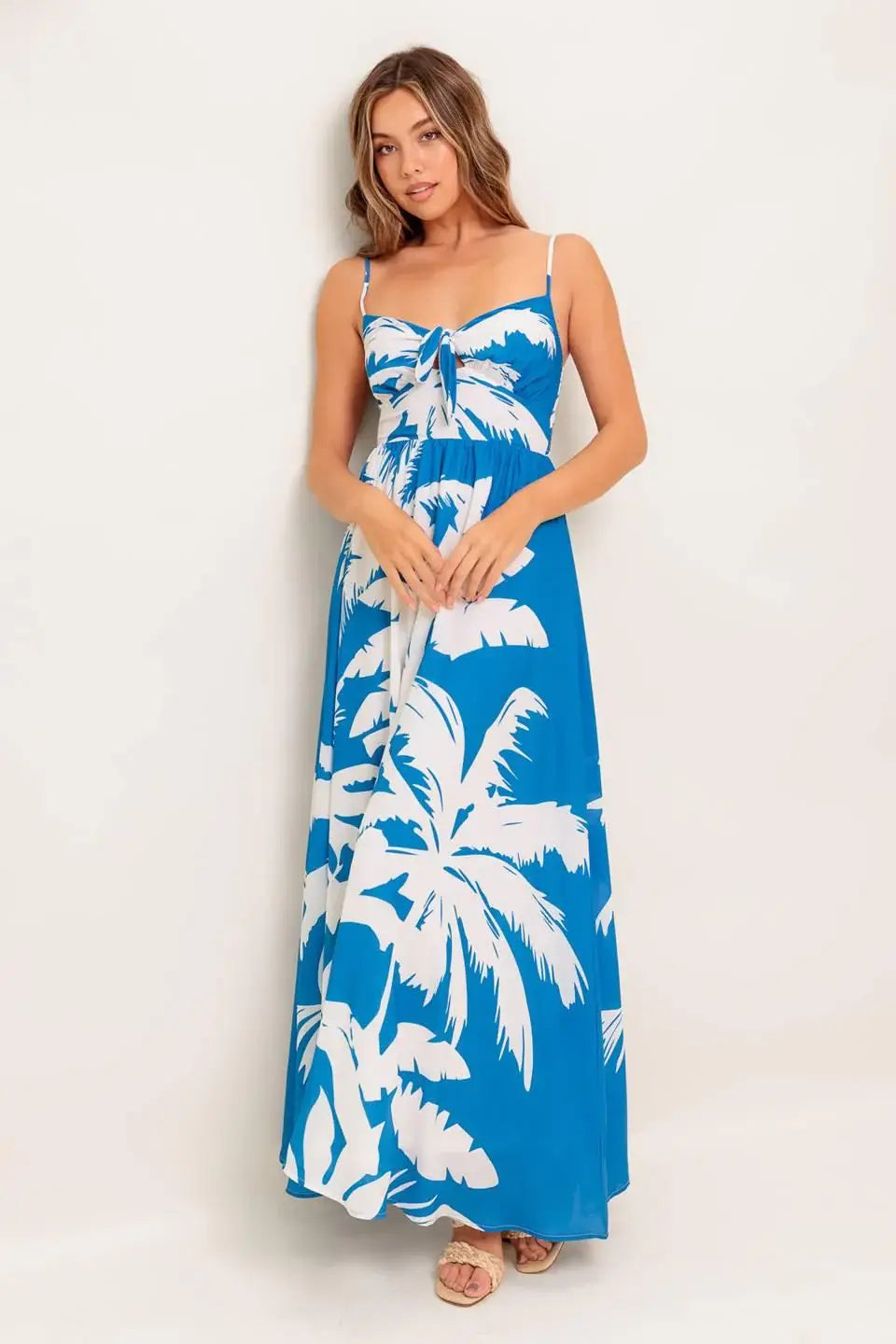 SLOW MORNINGS NAVY WOVEN MAXI DRESS - Flying Tomato - Flyclothing LLC