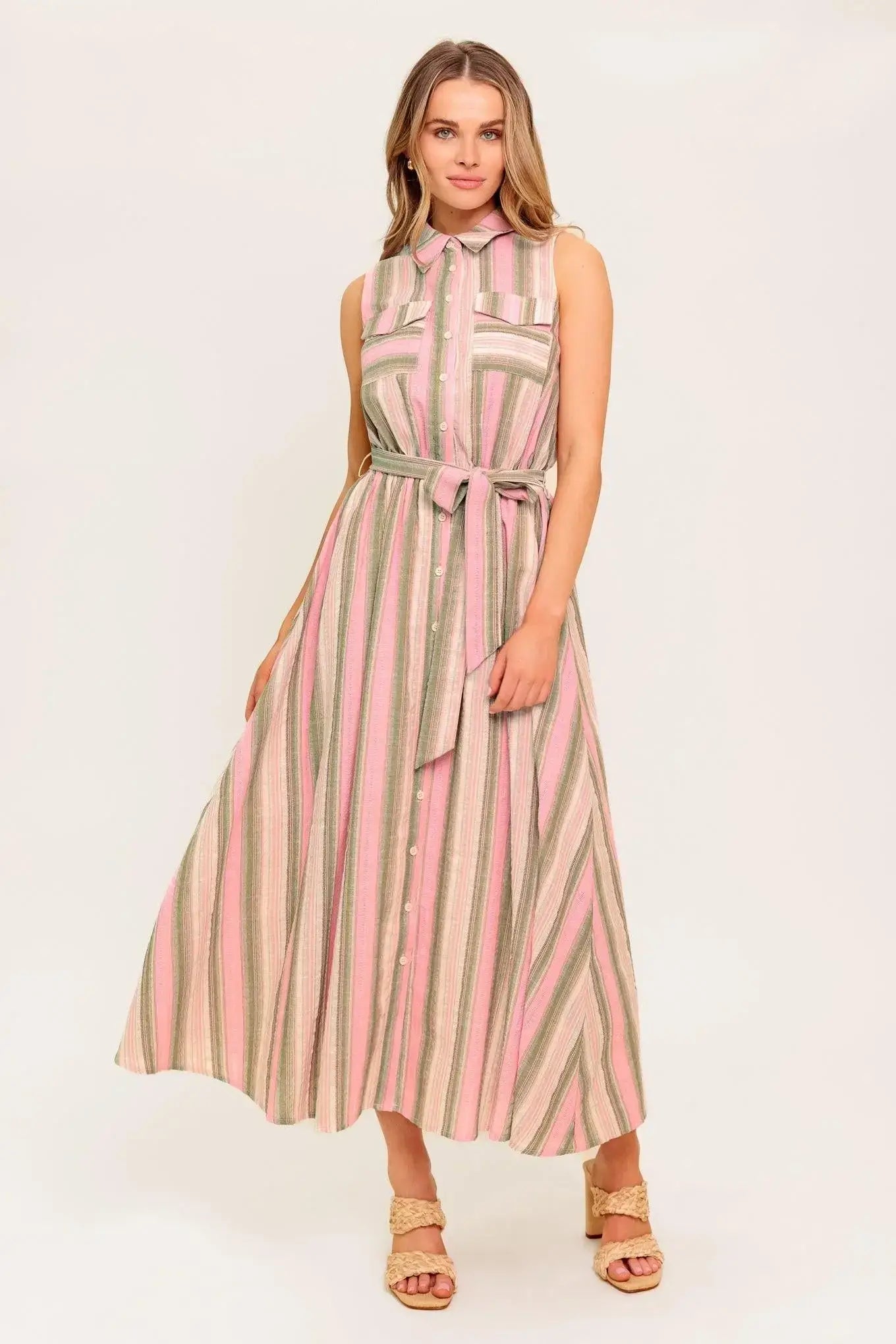 WIND ON MY SKIN WOVEN MIDI DRESS - Flying Tomato - Flyclothing LLC