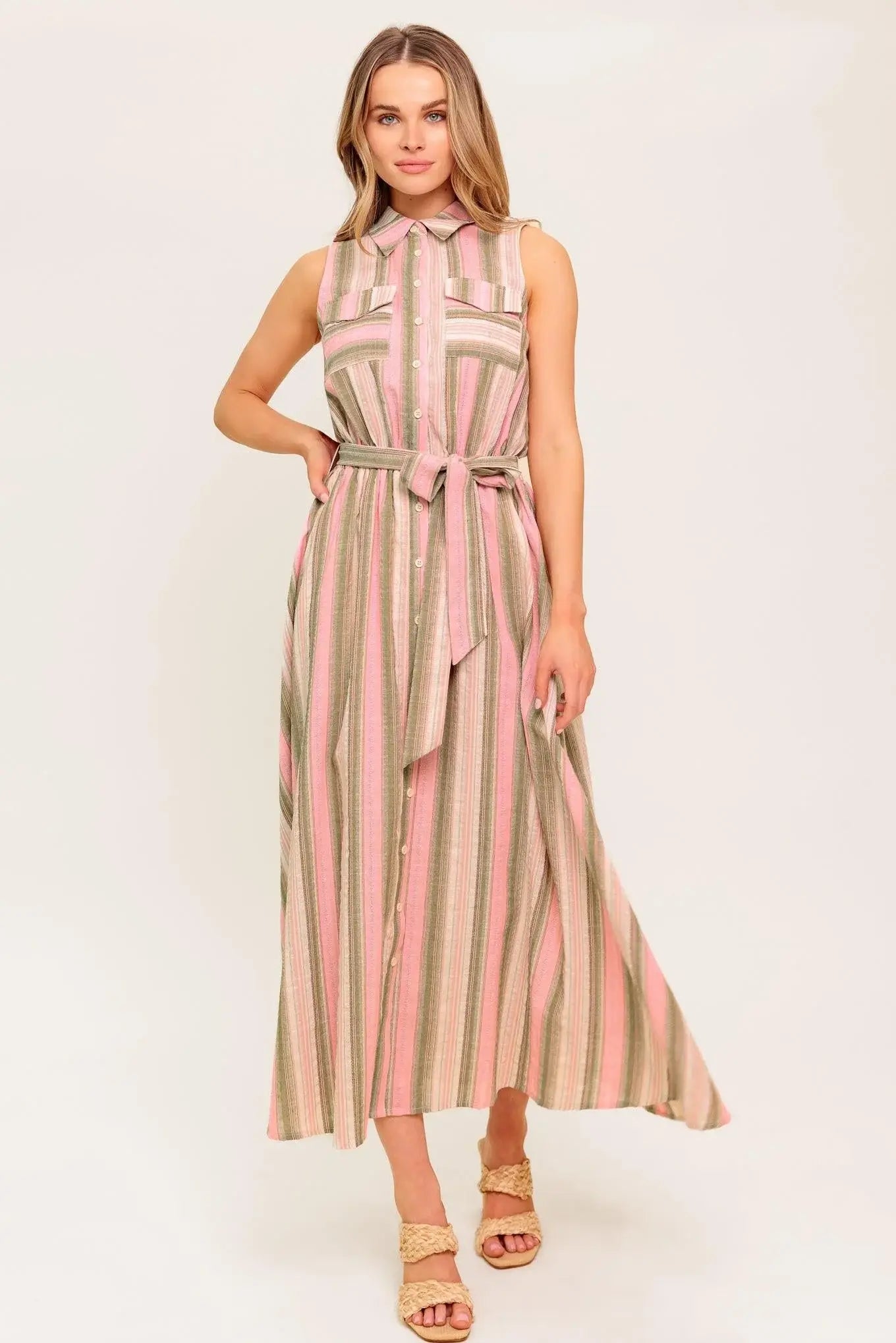 WIND ON MY SKIN WOVEN MIDI DRESS - Flying Tomato - Flyclothing LLC