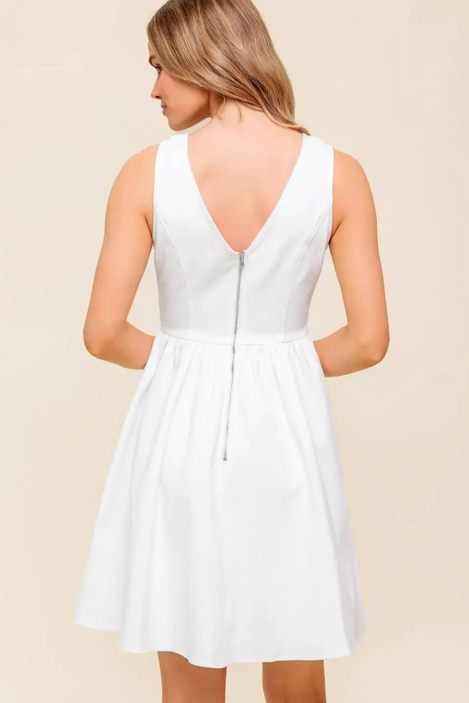 LOVABLE SPIRIT WHITE DENIM WOVEN MINI DRESS - Flying Tomato - Flyclothing LLC