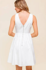 LOVABLE SPIRIT WHITE DENIM WOVEN MINI DRESS - Flying Tomato - Flyclothing LLC