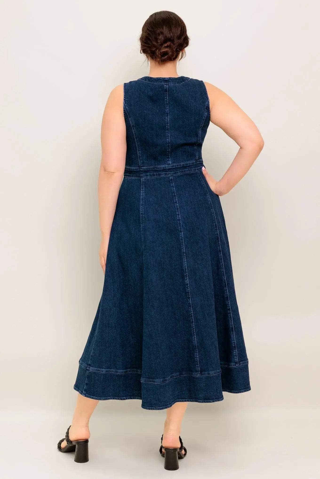 RAW BEAUTY DENIM MIDI DRESS - Flying Tomato - Flyclothing LLC
