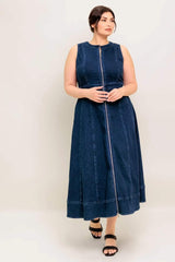 RAW BEAUTY DENIM MIDI DRESS - Flying Tomato - Flyclothing LLC