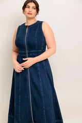 RAW BEAUTY DENIM MIDI DRESS - Flying Tomato - Flyclothing LLC