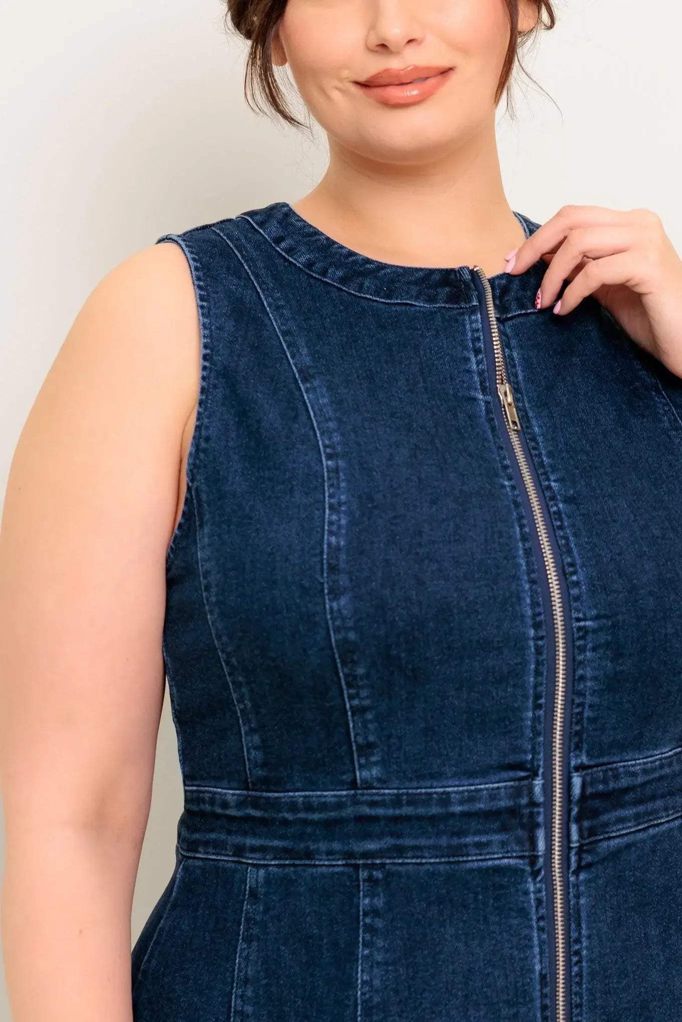 RAW BEAUTY DENIM MIDI DRESS - Flying Tomato - Flyclothing LLC