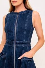 RAW BEAUTY DENIM MIDI DRESS - Flying Tomato - Flyclothing LLC