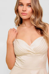 OCEAN SHEEN TENDER CREAM WOVEN MIDI DRESS - Flying Tomato - Flyclothing LLC