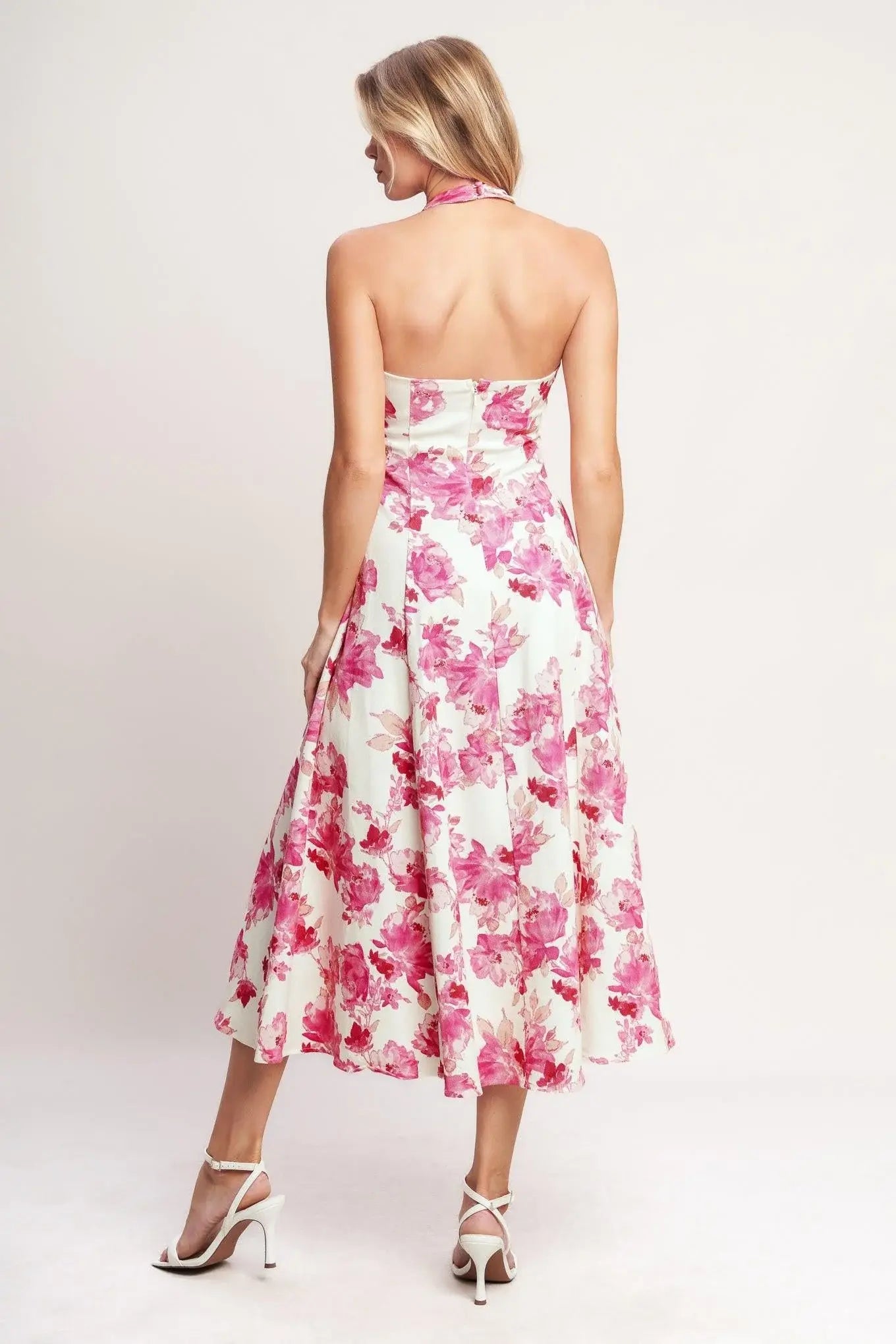 ROSY AFTERNOON WOVEN MIDI DRESS - Flying Tomato - Flyclothing LLC
