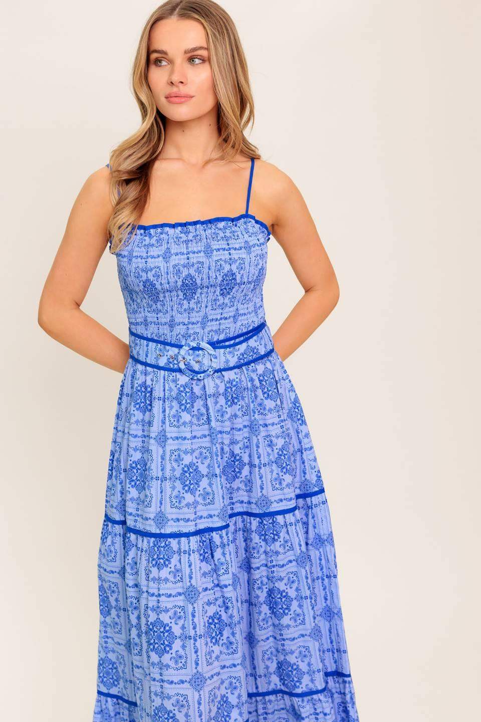 WAVES AND WHIMSY WOVEN MAXI DRESS - Flying Tomato - Flyclothing LLC