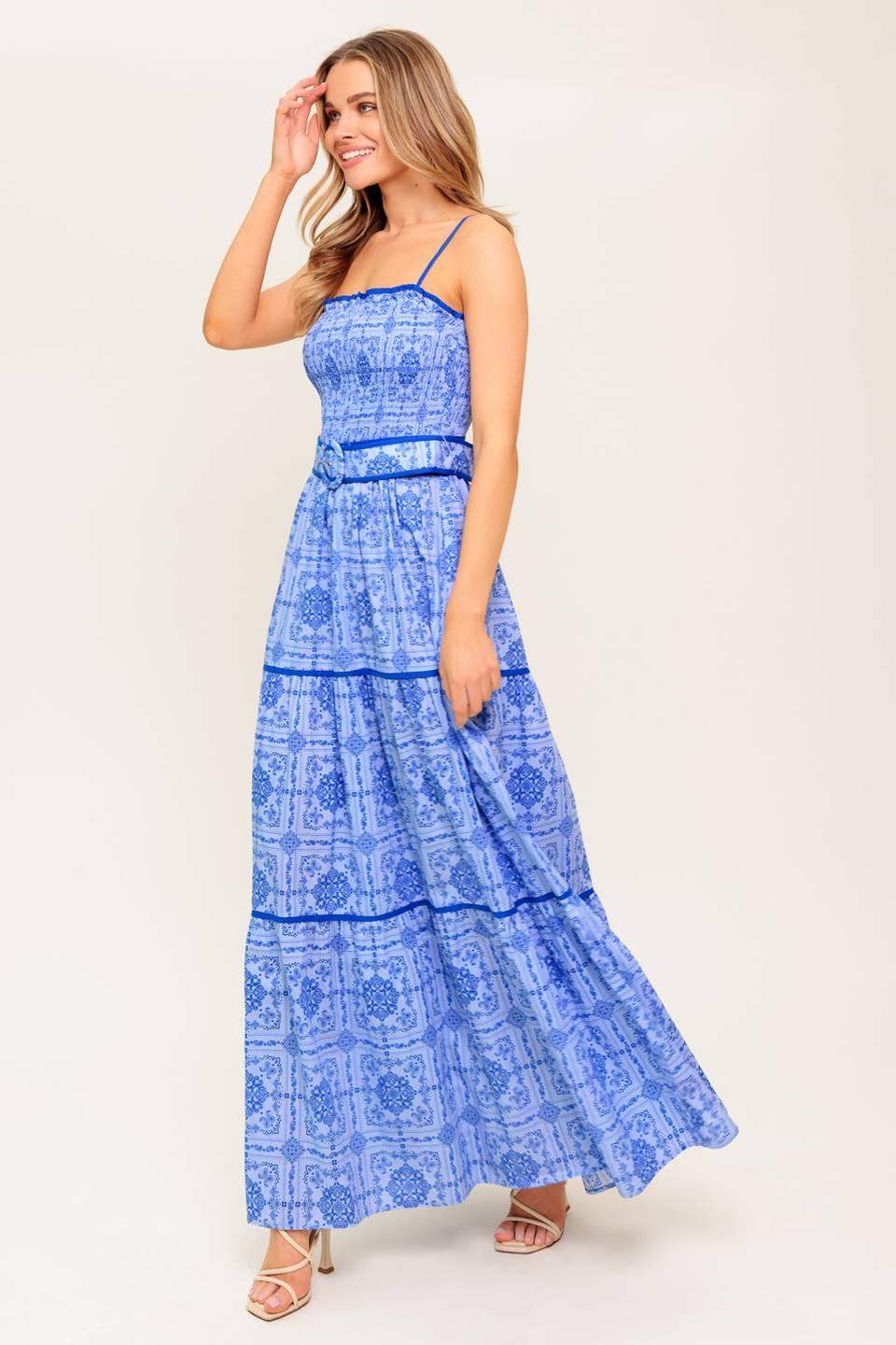 WAVES AND WHIMSY WOVEN MAXI DRESS - Flying Tomato - Flyclothing LLC