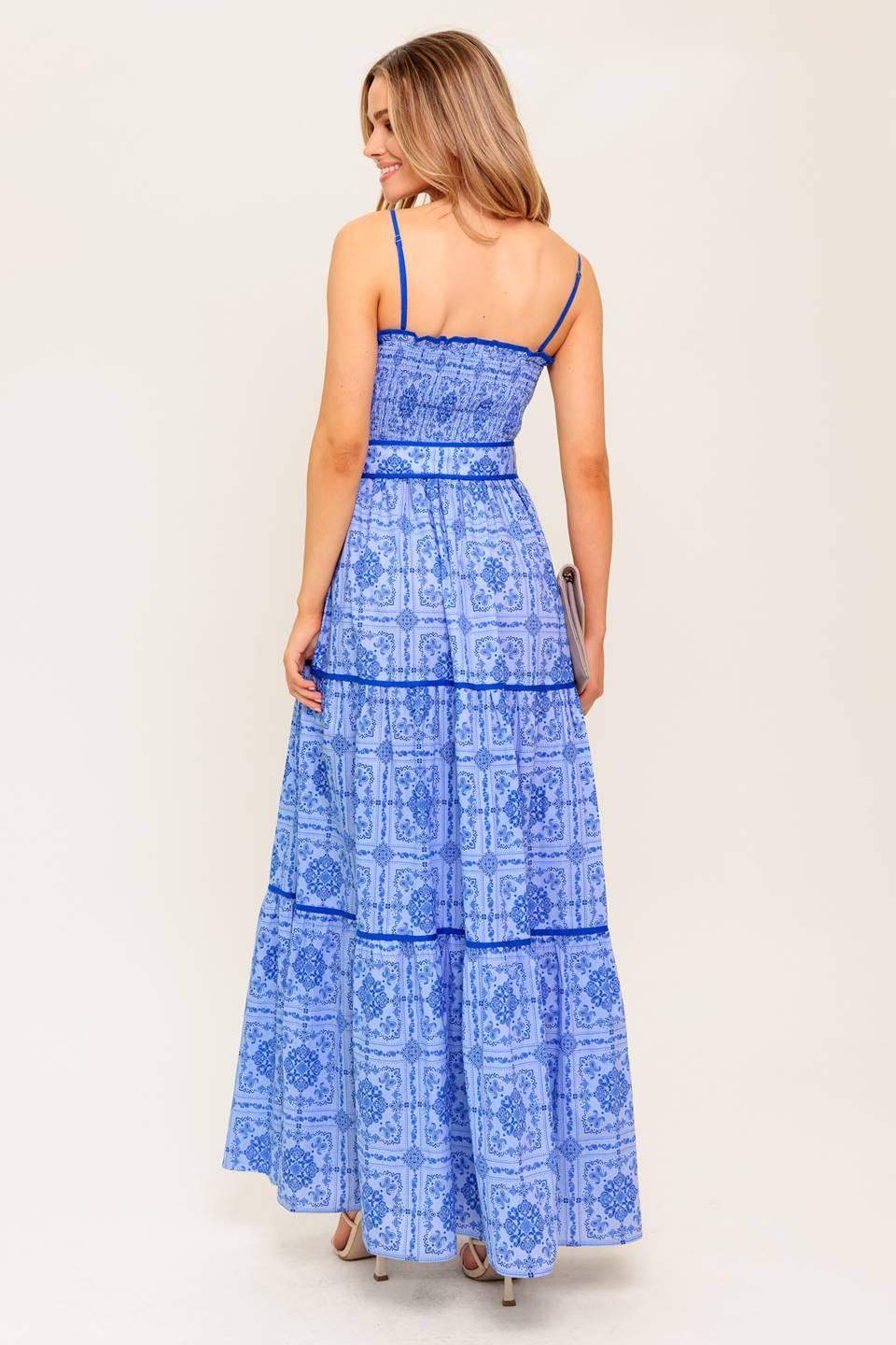 WAVES AND WHIMSY WOVEN MAXI DRESS - Flying Tomato - Flyclothing LLC