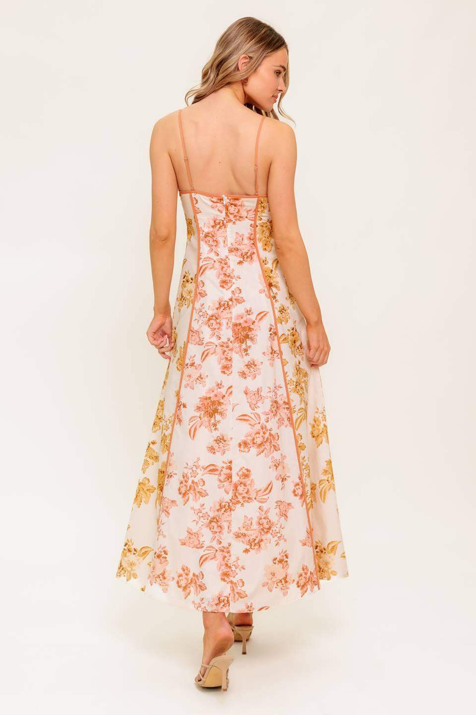 SANDSTONE PETAL WOVEN MIDI DRESS - Flying Tomato - Flyclothing LLC