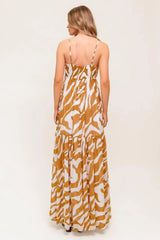 DEW KISS ALMOND WOVEN MAXI DRESS - Flying Tomato - Flyclothing LLC