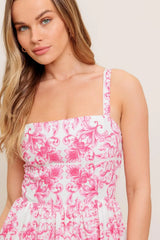 ROSÉ GARDEN WOVEN MIDI DRESS - Flying Tomato - Flyclothing LLC