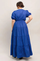 SUMMER GLOW ROYAL BLUE WOVEN MAXI DRESS - Flying Tomato - Flyclothing LLC