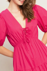 SUMMER GLOW FUCHSIA WOVEN MAXI DRESS - Flying Tomato - Flyclothing LLC