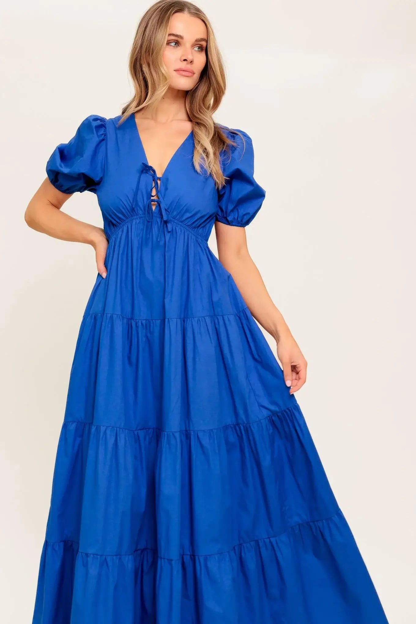 SUMMER GLOW ROYAL BLUE WOVEN MAXI DRESS - Flying Tomato - Flyclothing LLC