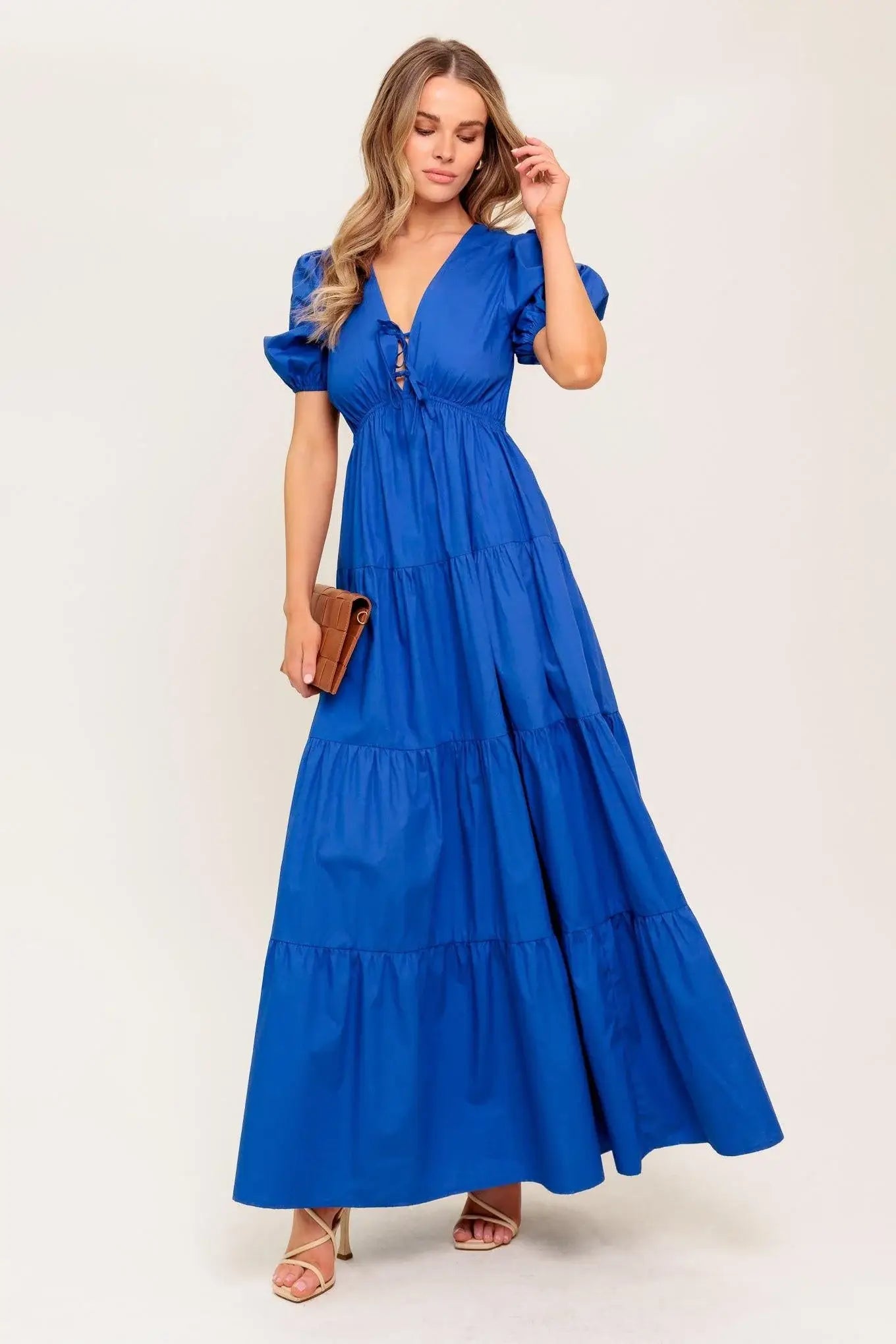 SUMMER GLOW ROYAL BLUE WOVEN MAXI DRESS - Flying Tomato - Flyclothing LLC