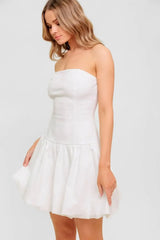 TWILIGHT WISH WOVEN TWILL MINI DRESS - Flying Tomato - Flyclothing LLC