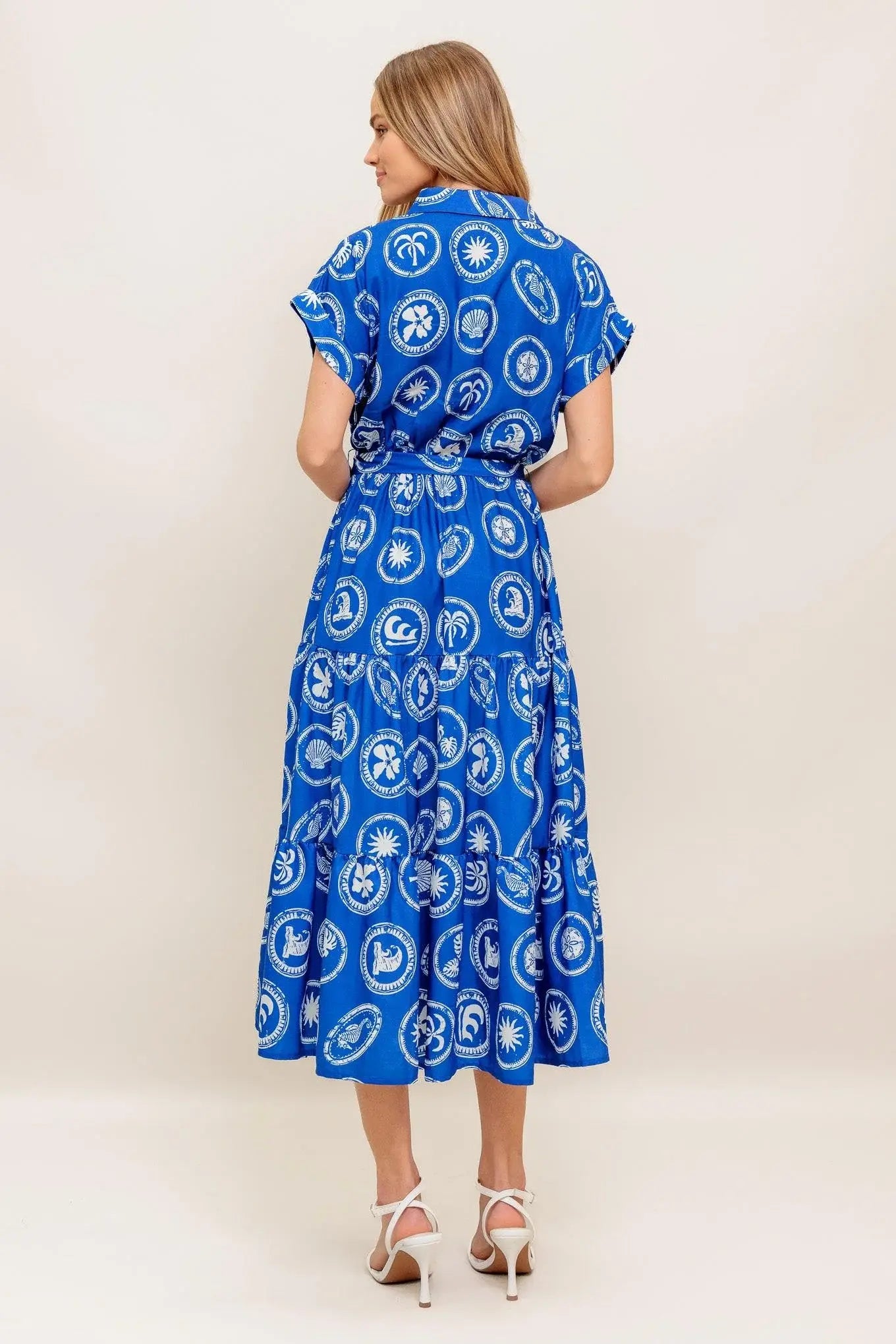 GREEK ISLE MEDALLION WOVEN MIDI DRESS - Flying Tomato - Flyclothing LLC