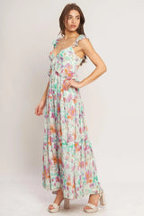 HEAVENLY BLOSSOM WOVEN MAXI DRESS - Flying Tomato - Flyclothing LLC