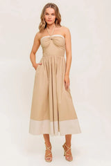 HYDRANGEA HAZE WOVEN MIDI DRESS - Flying Tomato - Flyclothing LLC