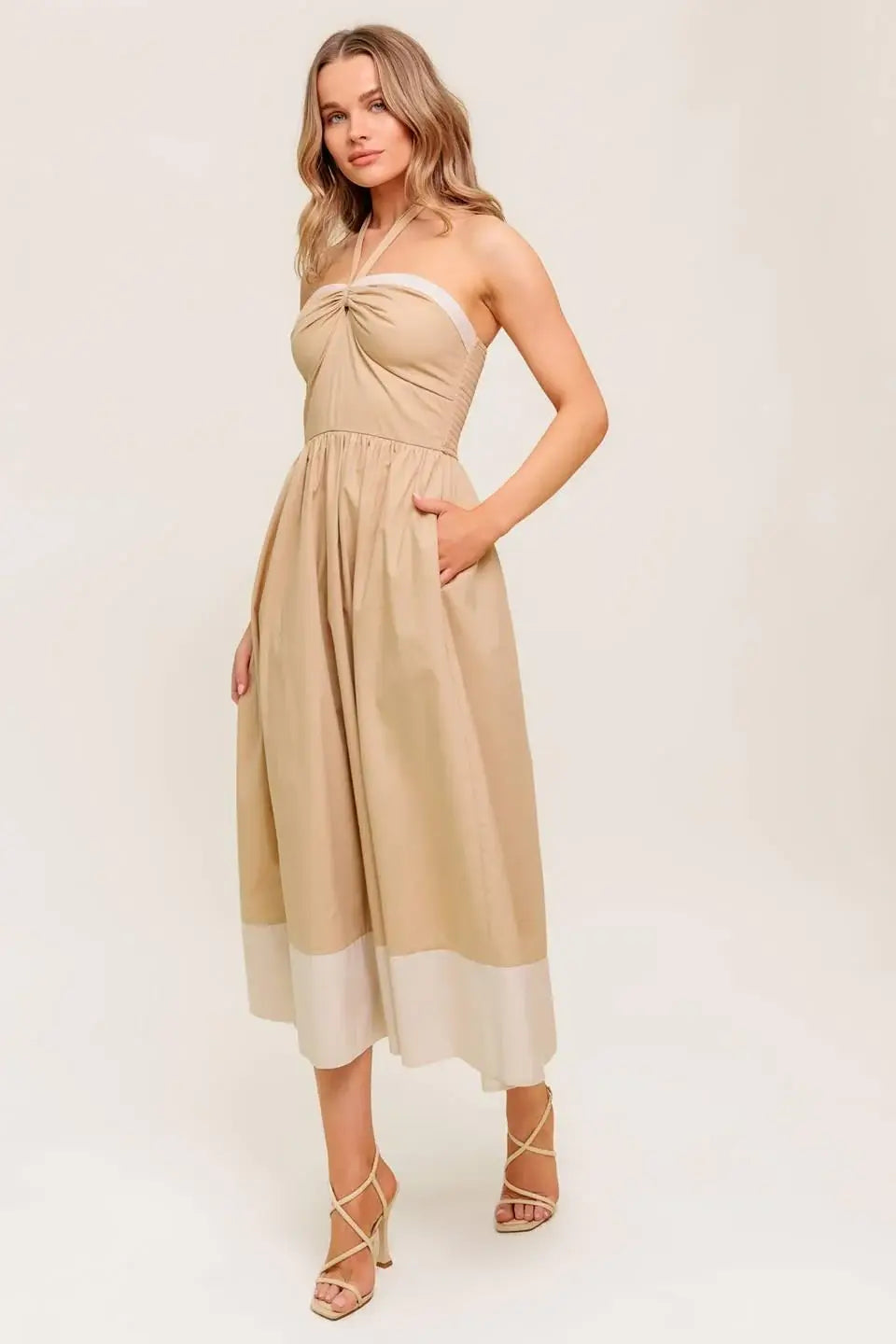 HYDRANGEA HAZE WOVEN MIDI DRESS - Flying Tomato - Flyclothing LLC