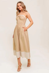 HYDRANGEA HAZE WOVEN MIDI DRESS - Flying Tomato - Flyclothing LLC