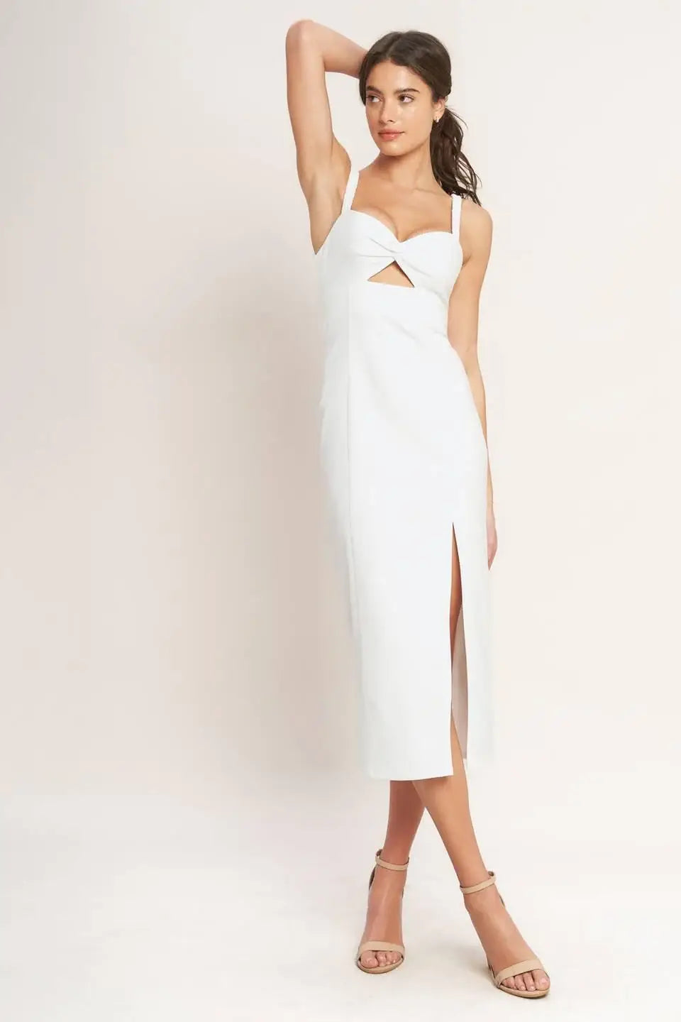 SILENT SHIN TWILL MIDI DRESS - Flying Tomato - Flyclothing LLC