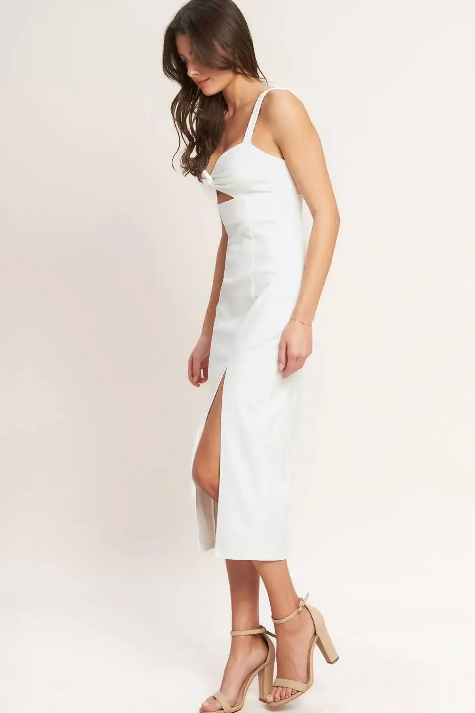 SILENT SHIN TWILL MIDI DRESS - Flying Tomato - Flyclothing LLC