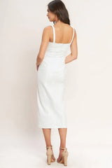 SILENT SHIN TWILL MIDI DRESS - Flying Tomato - Flyclothing LLC