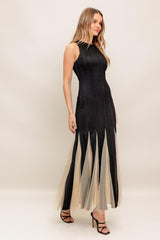 NOIR TULLE BLACK KNIT MAXI DRESS