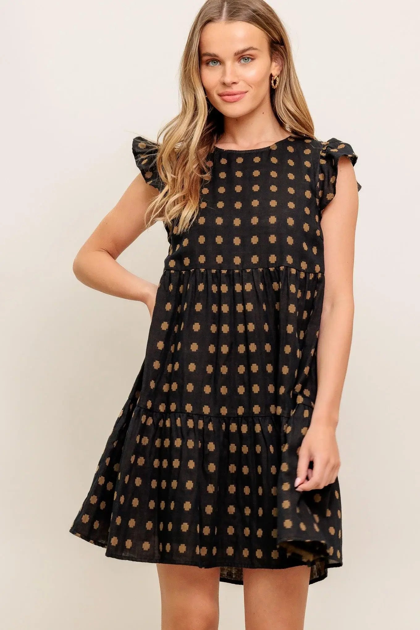 POLKA BREEZE WOVEN MINI DRESS - Flying Tomato - Flyclothing LLC