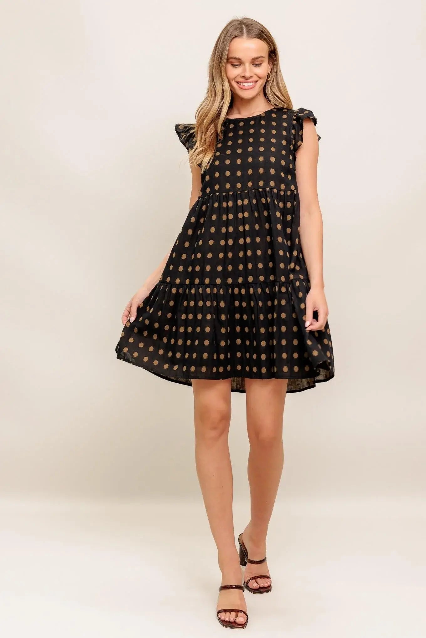 POLKA BREEZE WOVEN MINI DRESS - Flying Tomato - Flyclothing LLC