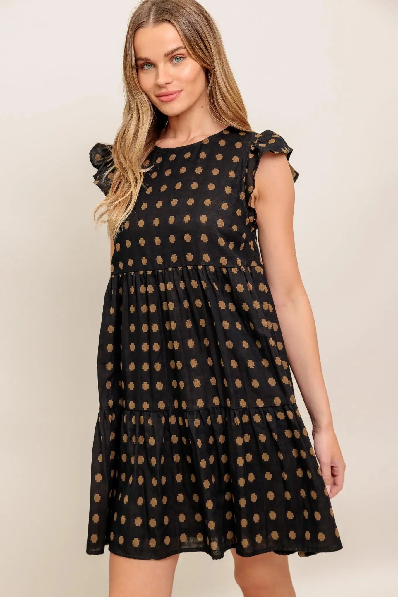 POLKA BREEZE WOVEN MINI DRESS - Flying Tomato - Flyclothing LLC
