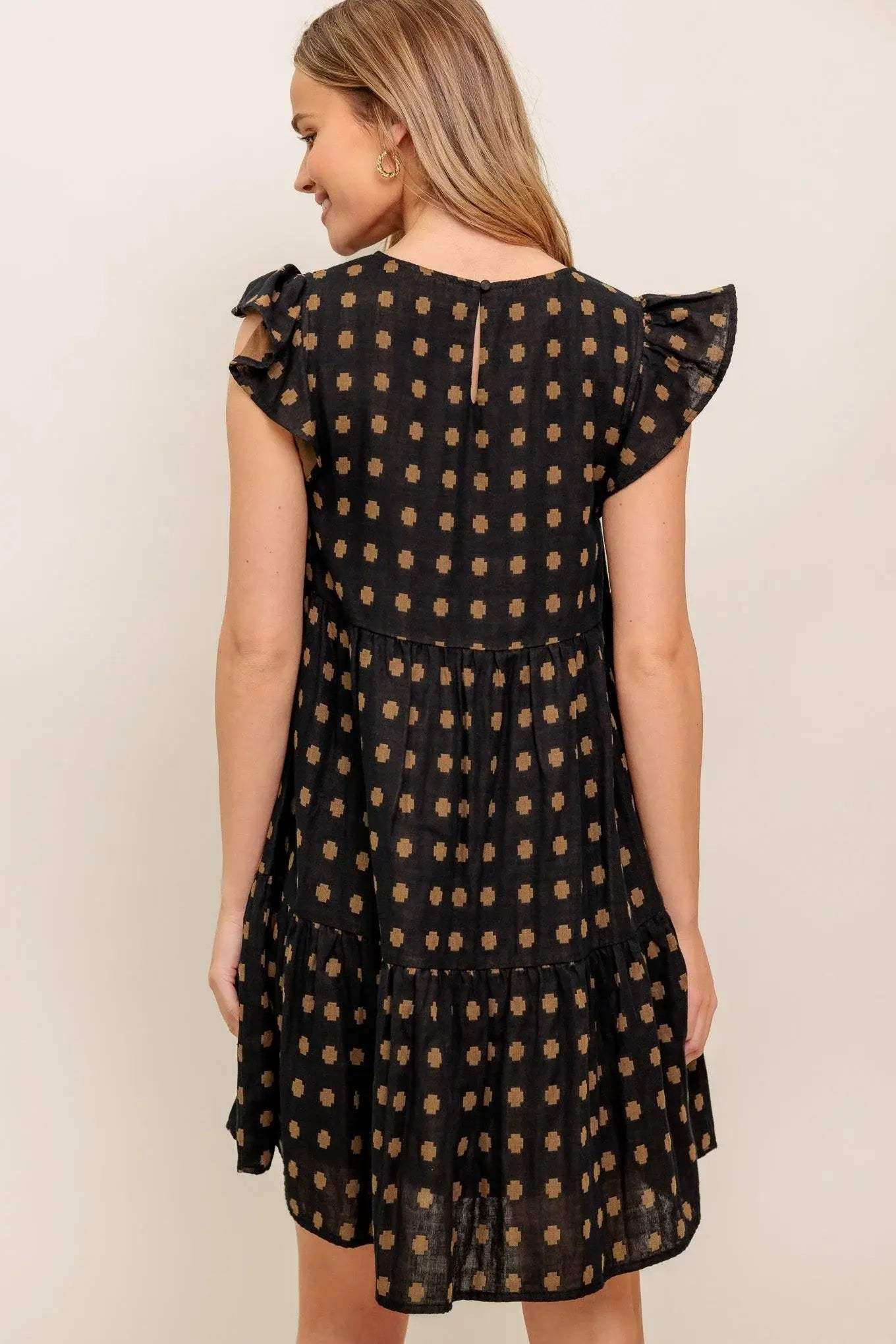 POLKA BREEZE WOVEN MINI DRESS - Flying Tomato - Flyclothing LLC